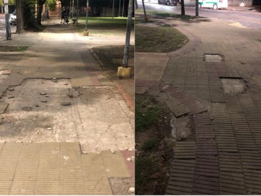 ”Plaza España en decadencia”: frentistas enojados por el mal estado de las baldosas