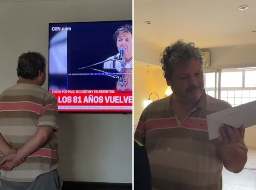 Sorprendieron a su papá con un sobre especial, lo abrió y su emotiva reacción se volvió viral: ”¿Ya las sacaron?”