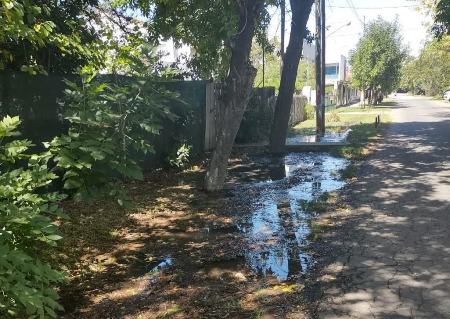 Una pérdida de agua en City Bell inundó una calle y dejó sin agua a los vecinos