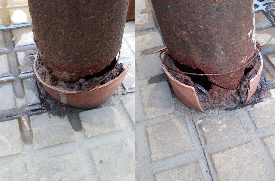 En calle 10 se quejan de un poste que “está a punto de caerse”