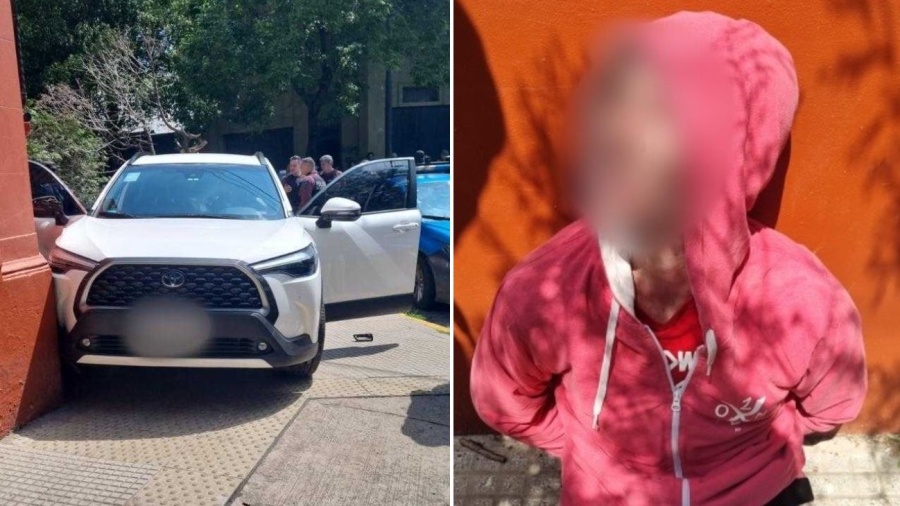 Un ladrón armado la sorprendió mientras estacionaba, se resistió y lo pasó por encima con su camioneta