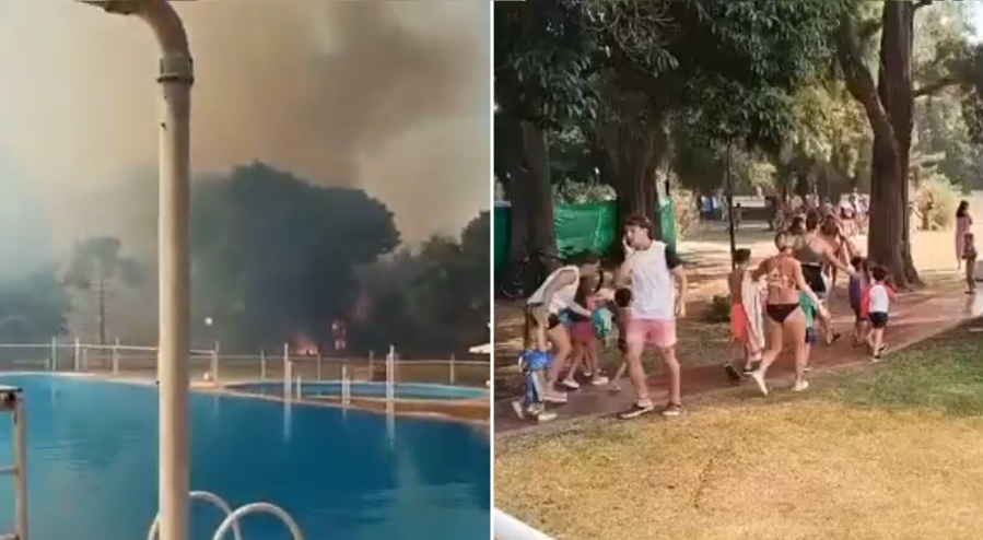 Así evacuaron una colonia de vacaciones en La Plata por un feroz incendio que provocó temor