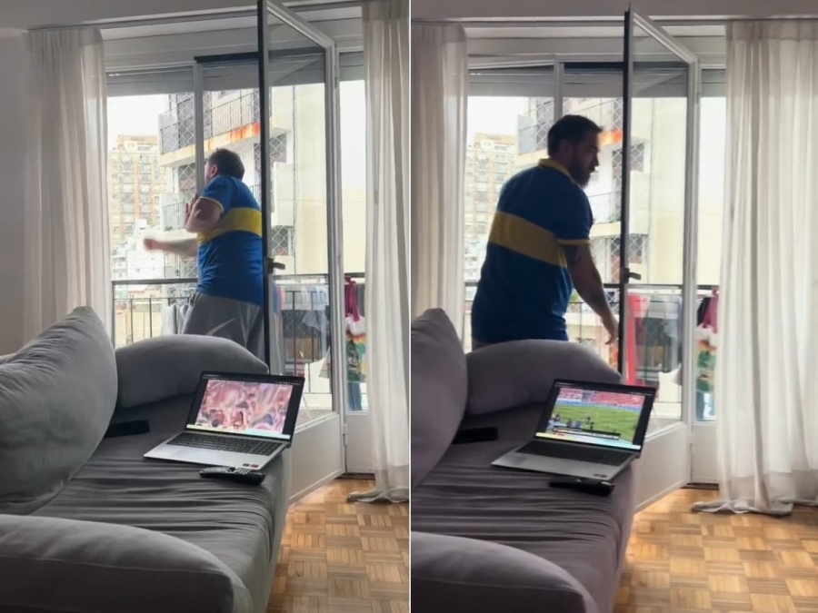 Celebró como loco la victoria de Boca, sacudió el tender con ropa y se desmayó frente a su novia: ”Se le apagó la tele”