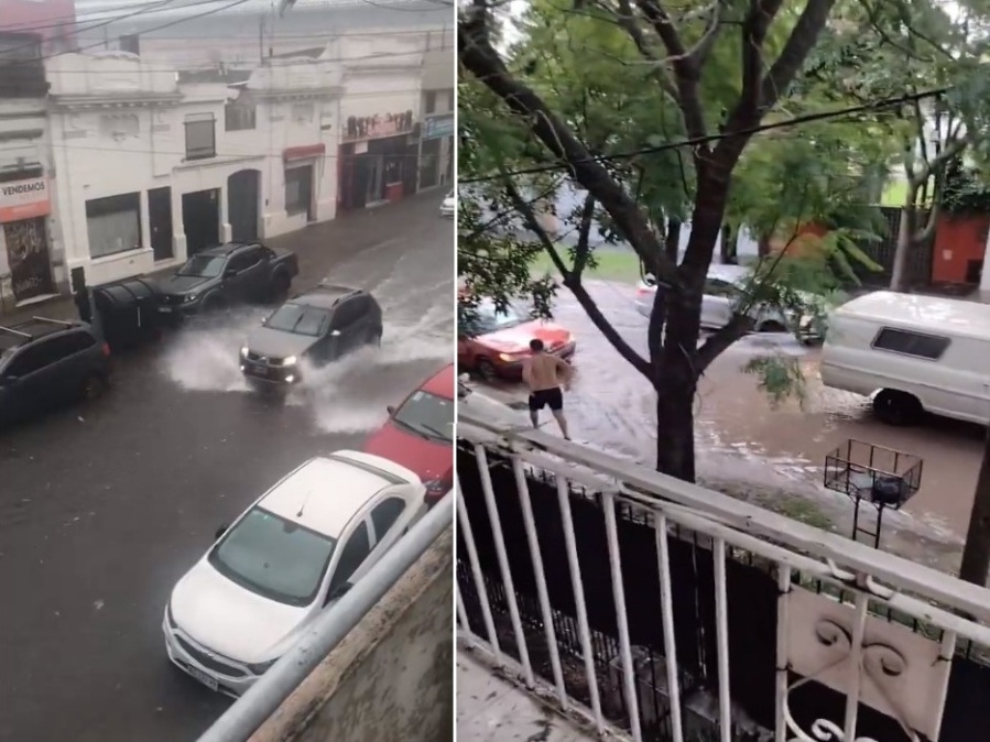 Caos total en La Plata por el diluvio: se inundaron calles en varios puntos y vehículos quedaron en medio del agua