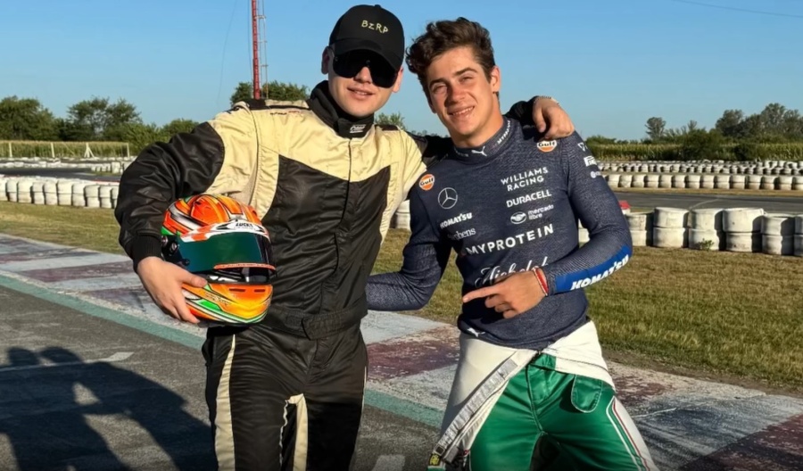 Franco Colapinto salió a rodar en karting con Bizarrap: ”Lo sacamos piloto al pibe”