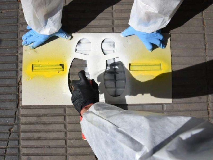 El municipio avanza con la demarcación en paradas de colectivos para garantizar el distanciamiento social