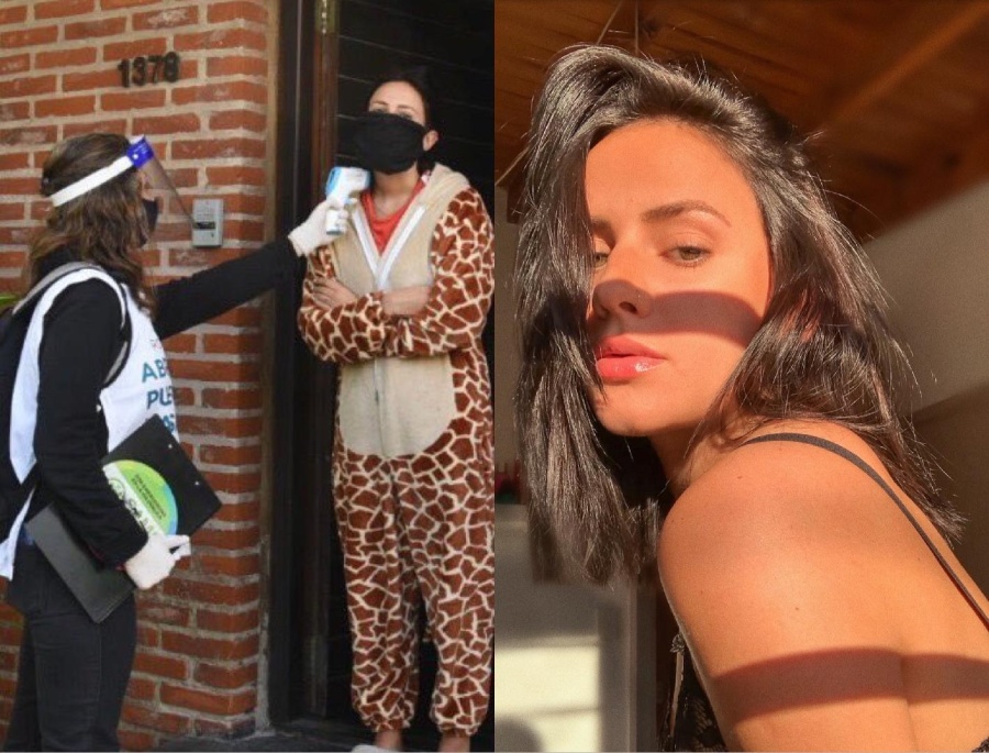 Le tomaron la fiebre a una platense vestida de jirafa, la publicó el intendente y se hizo viral