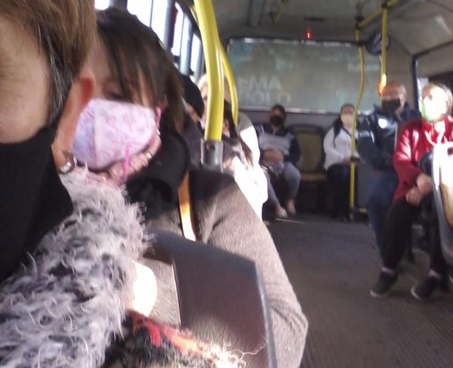 La Línea Sur de La Plata colapsada de pasajeros: nadie abre las ventanillas y silencio de los choferes