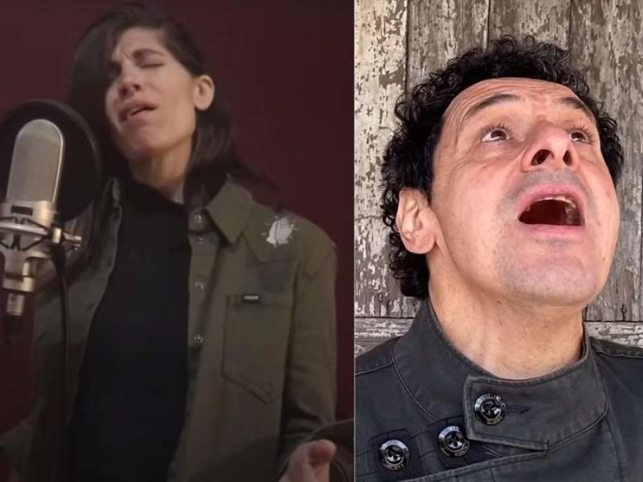 Ricardo Mollo y Lula Bertoldi homenajearon a los trabajadores de salud cantando un tema de Cerati