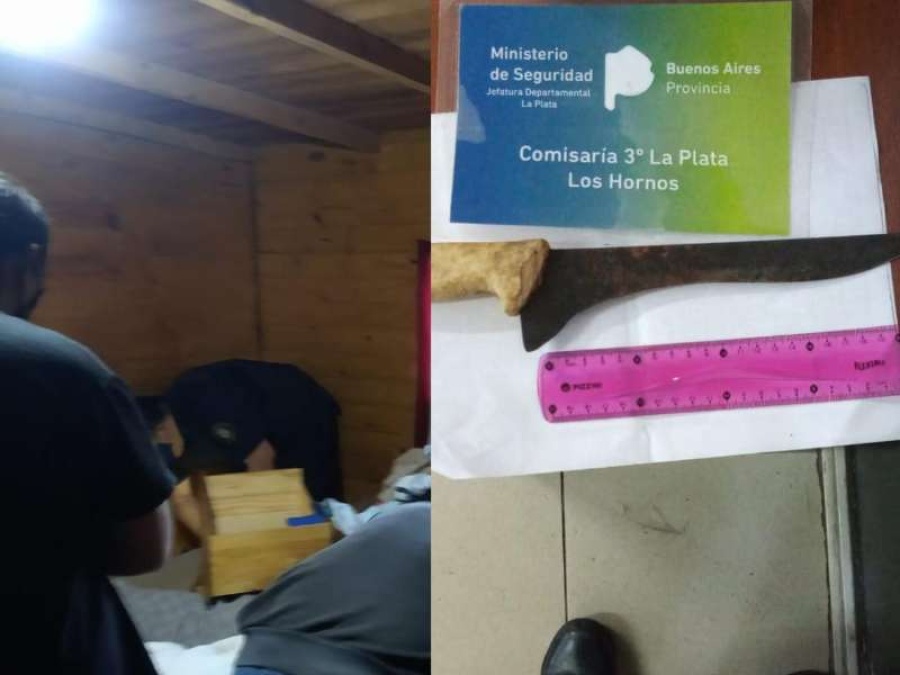 Un hombre de Los Hornos golpeó a su pareja y cuando lo fueron a detener intentó apuñalar a un policía