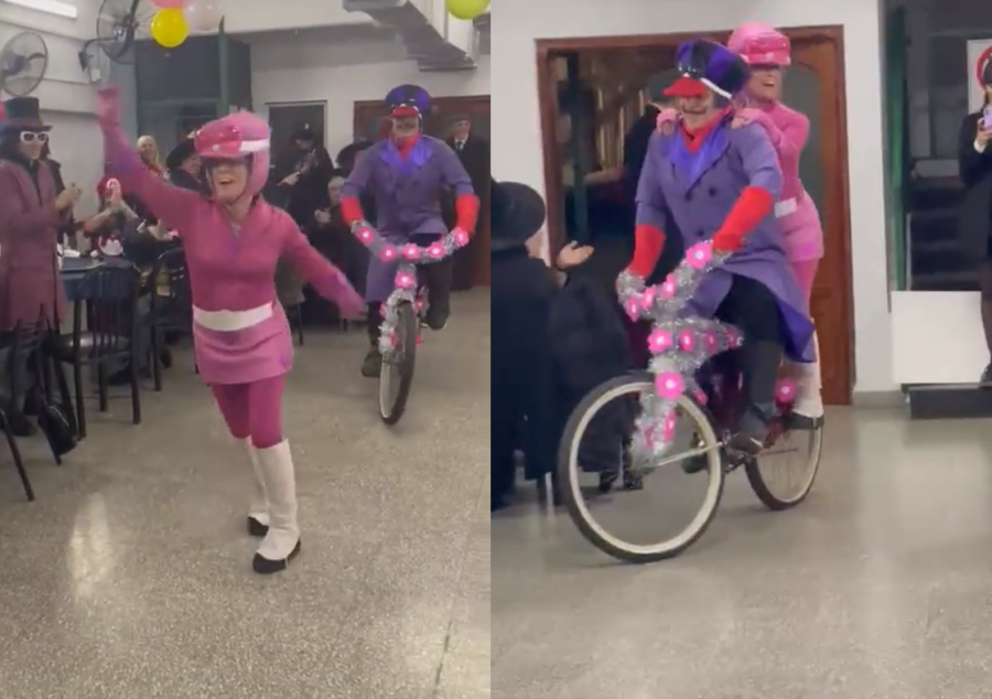 ”¿Entrada emotiva? No conozco eso”: una señora cumplió 60 años e ingresó a su fiesta de una forma alocada