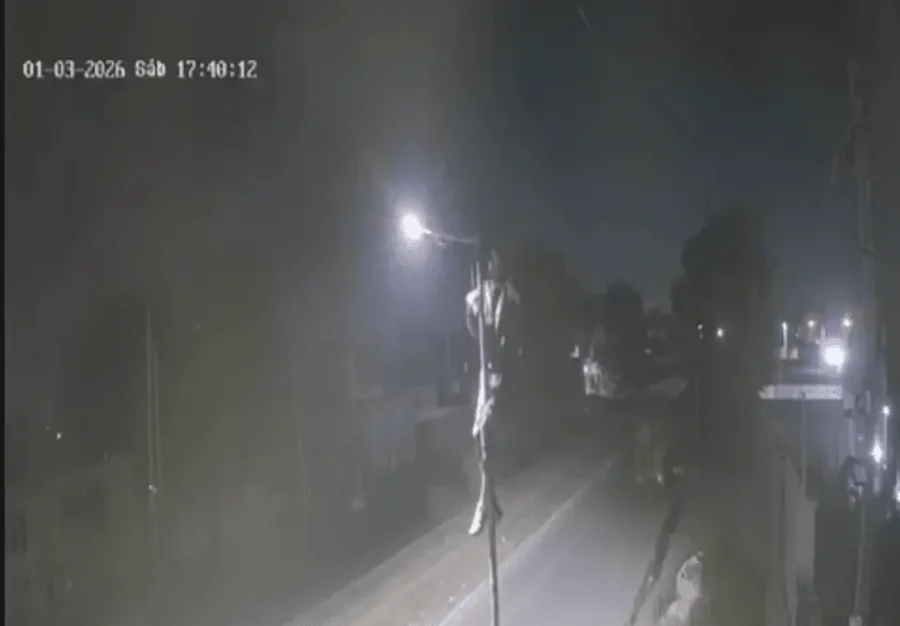 Delincuente se sube a los postes y se roba las luces del alumbrado público platense