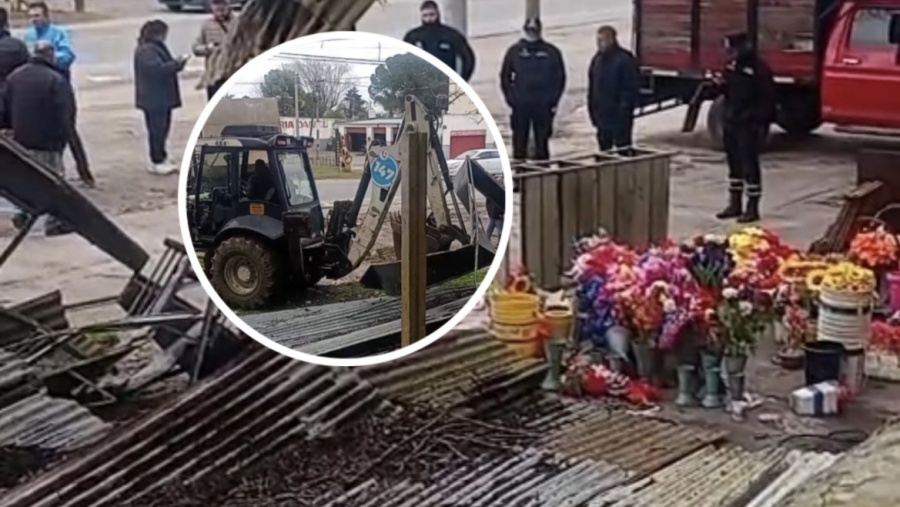 Denuncian que la Municipalidad destruyó con una topadora un puesto de flores de La Plata