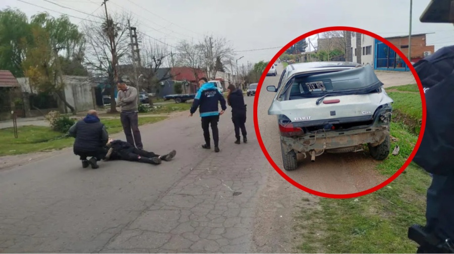 Un policía de 23 años terminó hospitalizado tras un fuerte choque entre una moto y un auto en La Plata