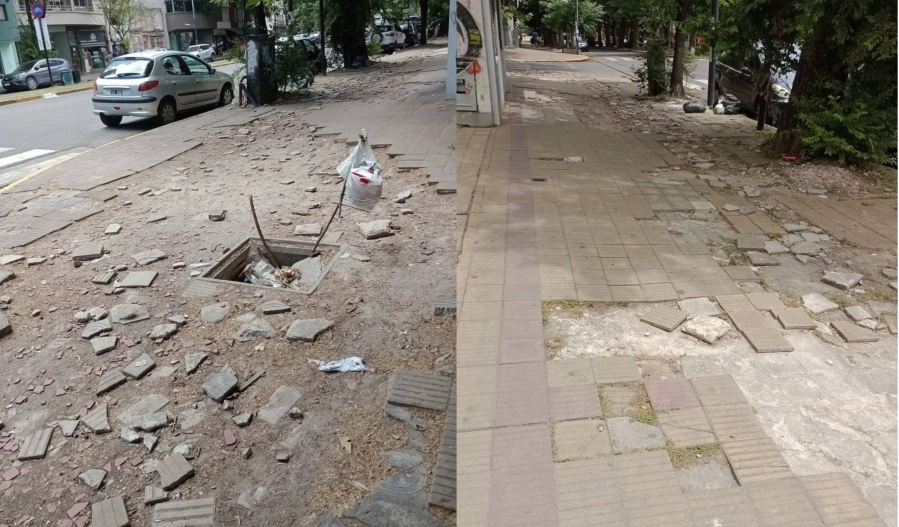 Frentistas piden que se arreglen las veredas de 1 y 60