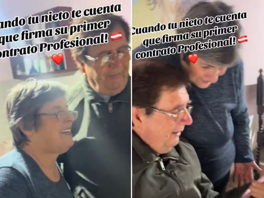 “Me hiciste llorar”: El emotivo anunció que le hizo un joven de Estudiantes a sus abuelos