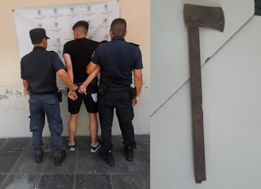 Un hombre quedó detenido por intentar agredir a gente con un hacha en Ensenada