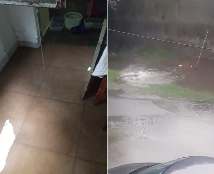 En City Bell el agua entró a las casas y las bocas de tormenta se taparon
