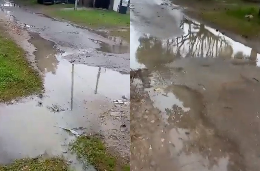 Vecinos se quejan por “una laguna” en calle 12 y 607