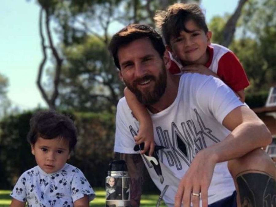 Messi filmó a sus hijos y enamoró a sus fans