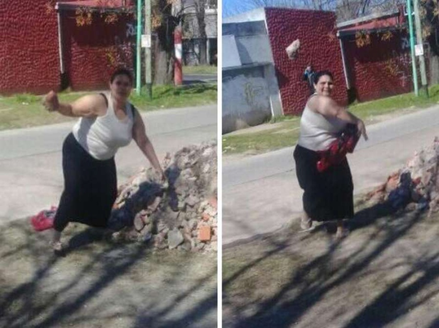 Denuncian a una mujer de La Plata que les arroja piedras a los empleados de un lavadero