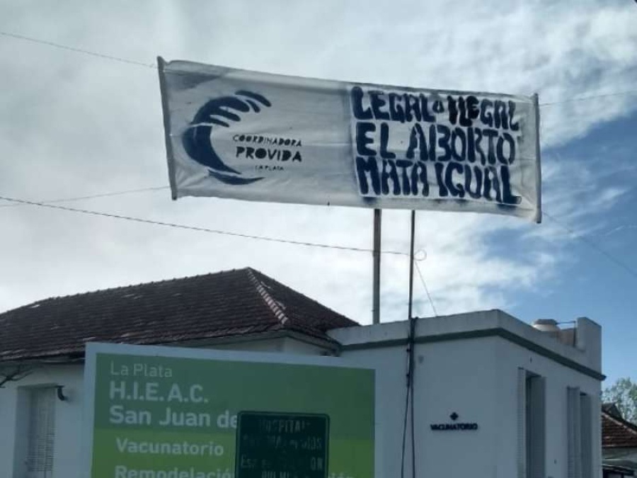 Los autodenominados ”pro-vida” irrumpieron en La Plata y denuncian que la legalización del aborto ya ocurre