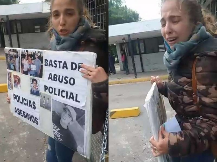 Dramático pedido de justicia por una muerte en Tolosa: su hermana se encadenó en el Comando de Patrullas y acusó a tres policías