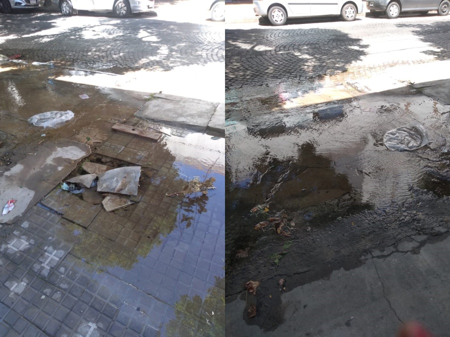 Denuncian pérdidas de agua hace un mes en La Plata: ”A muchos les falta, y acá se desperdicia”