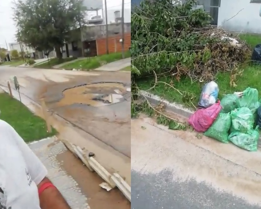 Cráter gigante y una calle destruida en San Carlos: ”Nadie de la Municipalidad de La Plata se hizo presente”