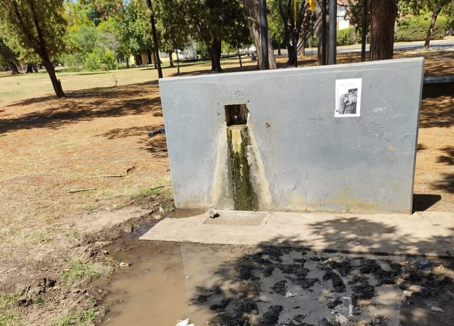 Vecinos denuncian una preocupante pérdida de agua en Parque San Martín