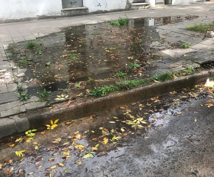 Tienen una pérdida de agua en la vereda y no los escuchan: ”Hicimos tres reclamos y nada”